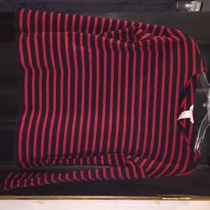 Size small H&M red and black striped shirt